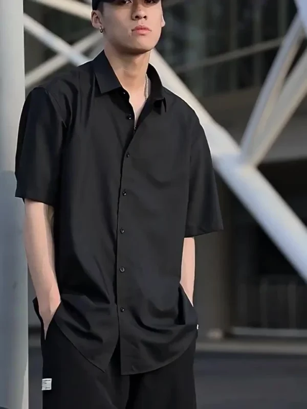 my-11110105-6v6x5-mhzst39s7bwk20_cover.webp Multiple Colors Available Korean Style Solid Color Loose Fit Mens Shirt Stylish and Versatile Polo Shirt Casual Top