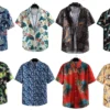 Hawaiian Shirt Mens Casual Floral Pattern Beach Loose Breathable Short Sleeve Unisex