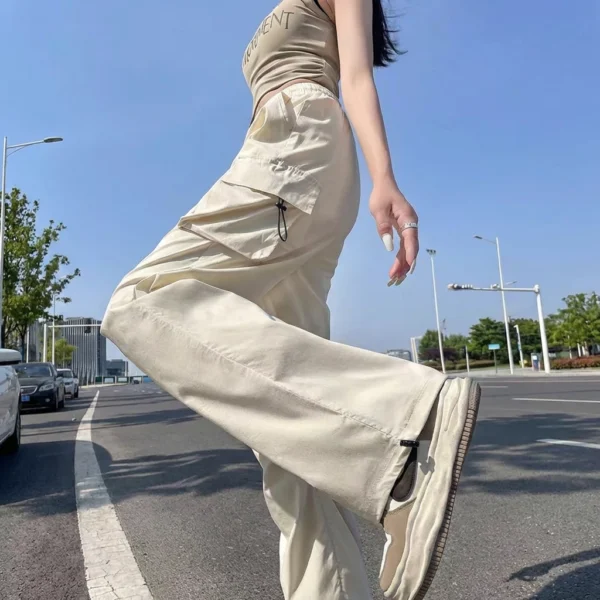 my-11134207-820l5-mjl52ub8hmh20c.webp Multi Pocket Korean Fashion Style Cargo Pants Women High Waist Casual Baggy Pants