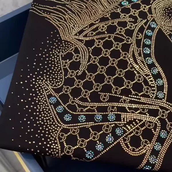 Selection European Version High Count Pima Cotton Embossed HotRhinestones Large Size Fat Catties Can Wear Slimmer Look Top Shirt Ice Silk Male