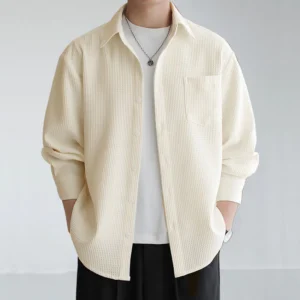 Handsome Men Shirt Casual Men Long Sleeve Shirt Korean Style Men Tops Plain Shirt