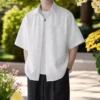 Shirt Mens Summer Plain Short Sleeve Shirt Korean Version Outdoor Couple Loose Fitting Shirt