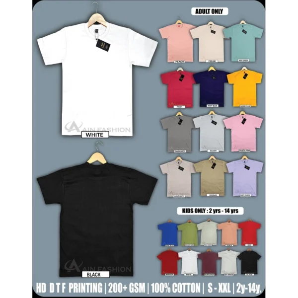 Ain Fashion Unisex Casual Crew Neck TShirt with Facing the Future DTF Print Cotton Fabric Tee