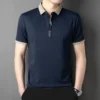 High End Summer Lapel Short Sleeved Shirt Mens Skin Friendly Breathable Casual Shirt All Match Trendy Top