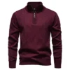 Stand Up Collar Half Zipper Sweater Sweater Men Loose Casual Solid Color Warm Bottoming Shirt Mens Sweater