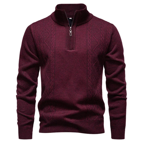 Stand Up Collar Half Zipper Sweater Sweater Men Loose Casual Solid Color Warm Bottoming Shirt Mens Sweater