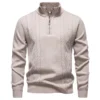 Stand Up Collar Half Zipper Sweater Sweater Men Loose Casual Solid Color Warm Bottoming Shirt Mens Sweater