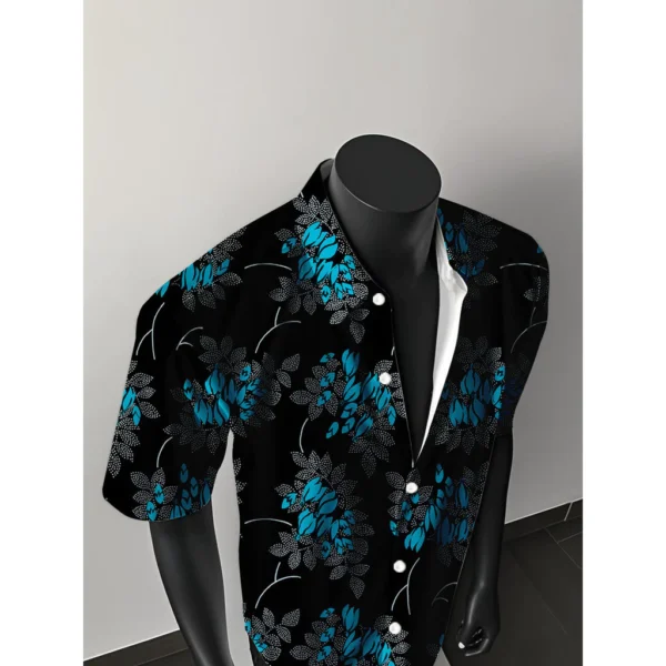 Light Mature Style Wear Hainan Island Suit ShortSleeved Shirt Men Summer Hawaii Full Printed Shirt Thin Casual Loose